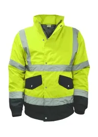 Yellow and Blue Hi Vis Bomber Jacket