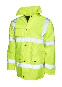 UC803 Hi Vis Safety Jacket Uneek Yellow