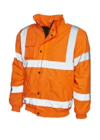 UC804 Uneek Hi Vis Bomber Jacket Orange
