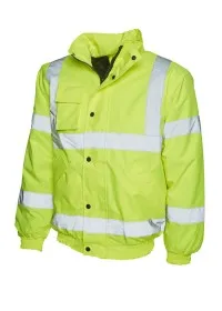 UC804 Uneek Hi Vis Bomber Jacket Yellow