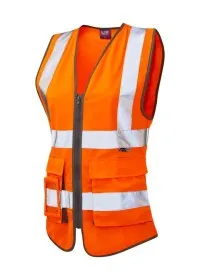 Ladies Hi Vis Vest With Pockets Leo WL11 Yellow