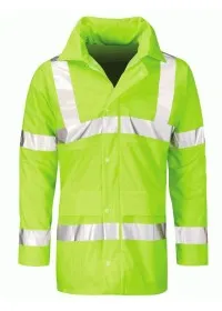 Hi Vis Unpadded 100% Waterproof Coat 