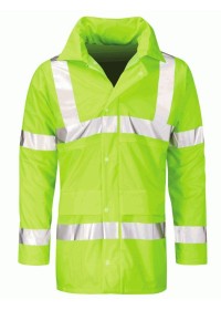 Hi Vis Unpadded 100% Waterproof Coat 