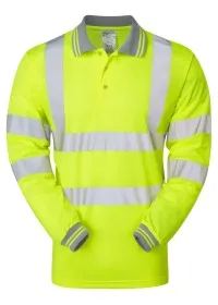 Yellow Long Sleeve Hi Vis Poloshirt Pulsar P458