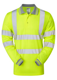 Yellow Long Sleeve Hi Vis Poloshirt Pulsar P458