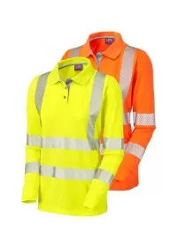 Ladies Hi Vis long sleeved polo shirt LEO PL08