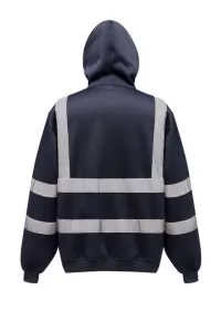HVK05 Personalised Pull-Over Hivis Hoodie Navy Rear