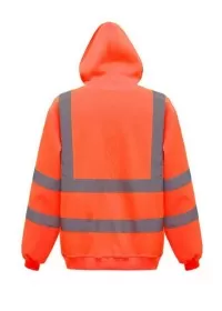 HVK05 Personalised Pull-Over Hivis Hoodie Orange Rear