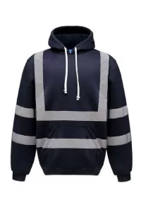 HVK05 Personalised Pull-Over Hivis Hoodie Navy Front