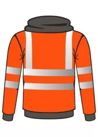Personalised Hi Vis Hoodie with Zip LEO SS02 Orange Rear