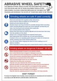 Abrasive wheel dangers & precautions poster 58124