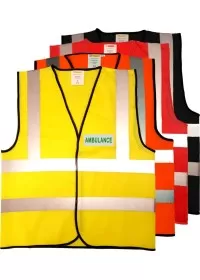 HI Vis Vest With Green And Silver Ambulance Print
