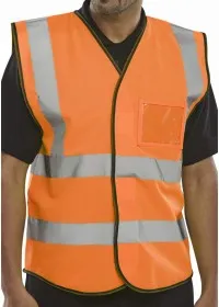 Hi Vis Vest With ID Pocket Orange BD108