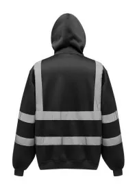 HVK05 Personalised Pull-Over Hivis Hoodie Black Rear