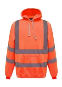 HVK05 Personalised Pull-Over Hivis Hoodie Orange Front