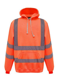HVK05 Personalised Pull-Over Hivis Hoodie Orange Front