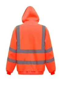 HVK05 Personalised Pull-Over Hivis Hoodie Orange Rear