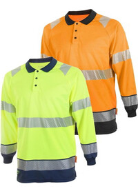Personalised Hi Vis Two Tone Longsleeve Poloshirt HVTT015