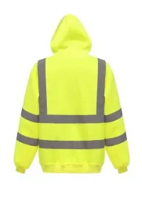HVK05 Personalised Pull-Over Hivis Hoodie Yellow Rear