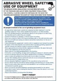 Abrasive wheel regulations poster