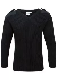 V-Neck Security Combat Jumper 120V Castle Black
