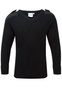 V-Neck Security Combat Jumper 120V Castle Black