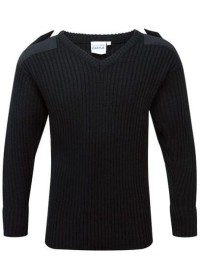 V-Neck Security Combat Jumper 120V Castle Black