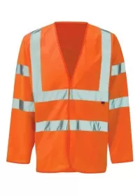 Flame Retardant Long Sleeve Hi Vis Vest FRHVJ03 Orange