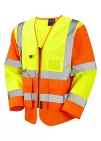 Leo S12 Long SLeeve hi vis vest Orange Yellow