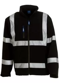 Personalised Hi Vis Softshell Jacket HVK09 Yoko Black front