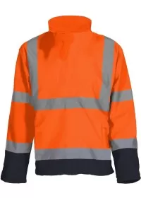 Personalised Hi Vis Softshell Jacket HVK09 Yoko Orange/Navy Rear