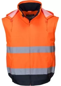 Two Tone Hi Vis 2 in 1 Jacket Portwest C464 Orange no Sleeves