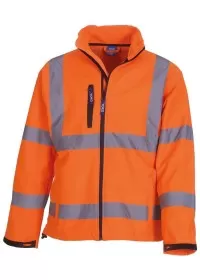 Personalised Hi Vis Softshell Jacket HVK09 Yoko Orange Front