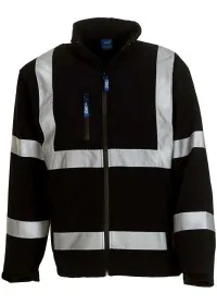 Personalised Hi Vis Softshell Jacket HVK09 Yoko Black front