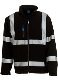 Personalised Hi Vis Softshell Jacket HVK09 Yoko Black front