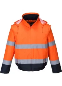 Two Tone Hi Vis 2 in 1 Jacket Portwest C464 Orange