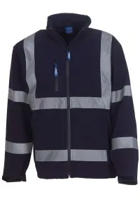 Personalised Hi Vis Softshell Jacket HVK09 Yoko Navy Front
