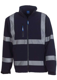 Personalised Hi Vis Softshell Jacket HVK09 Yoko Navy Front