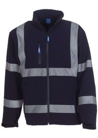 Personalised Hi Vis Softshell Jacket HVK09 Yoko Navy Front