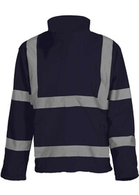 Personalised Hi Vis Softshell Jacket HVK09 Yoko Navy Rear