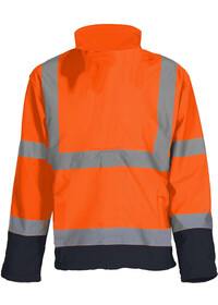 Personalised Hi Vis Softshell Jacket HVK09 Yoko Orange/Navy Rear