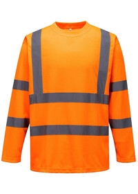 Personalised Hi Vis Long Sleeved T-Shirt S178 Orange Front