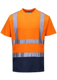 Personalised Hi Vis Short Sleeved T-Shirt S378 Orange Front
