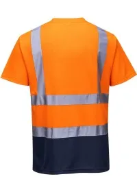 Personalised Hi Vis Short Sleeved T-Shirt S378 Orange Rear