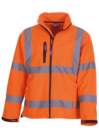 Personalised Hi Vis Softshell Jacket HVK09 Yoko Orange Front