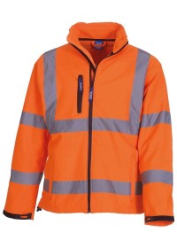 Personalised Hi Vis Softshell Jacket HVK09 Yoko Orange Front
