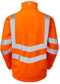 Personalised Orange Hi Vis Softshell Jacket Pulsarail PR535 Rear
