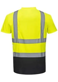 Personalised Hi Vis Short Sleeved T-Shirt S378 Yellow/Black Rear
