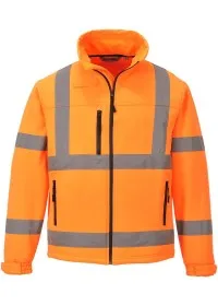 Hi Vis Classic Softshell Jacket S424 Portwest Orange Front