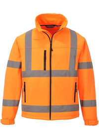 Hi Vis Classic Softshell Jacket S424 Portwest Orange Front
